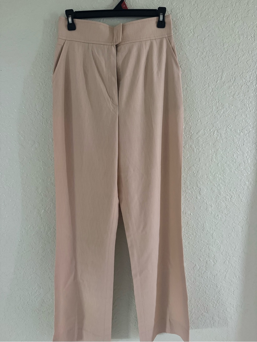 Escada Light Beige Ribbed Wool Blend Trousers